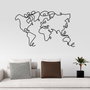 Wallity World Map Escultura de Pared de Metal Negra